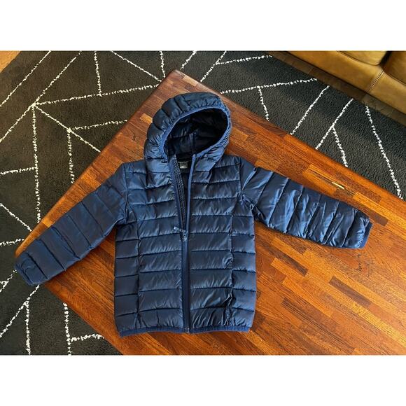 Eddie Bauer CirrusLite Down Hooded Packable Jacket Coat Navy Blue Toddler Kid 4T - Picture 1 of 5